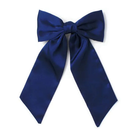 Large Navy Bow Clip