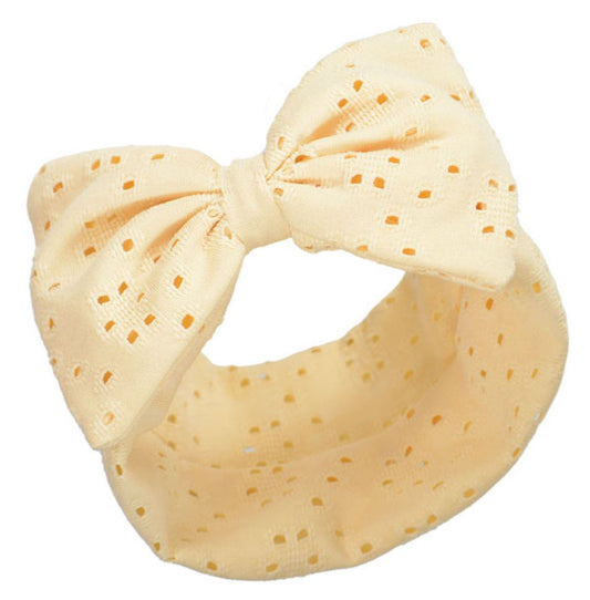 Vanilla Broderie  anglaise Headband with Bow