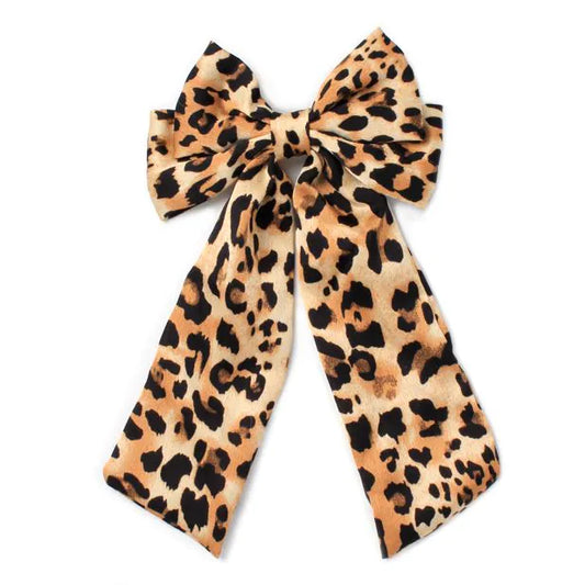 Large Leopard Bow Clip