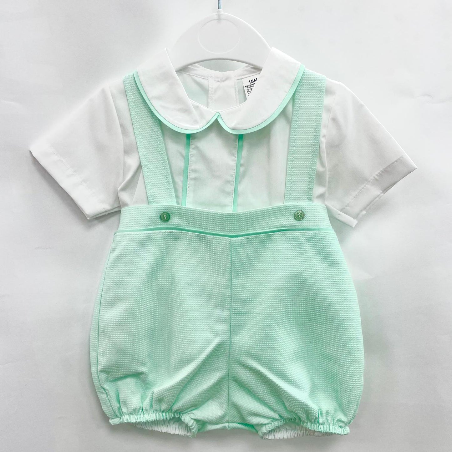 Mint Green and White Romper (was £26.99 now £10)