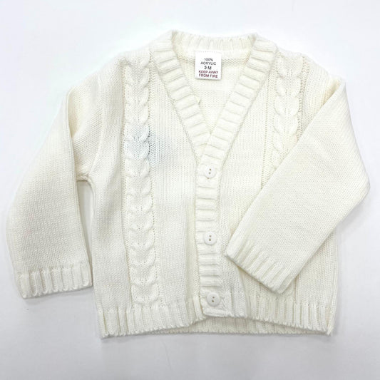 Boys Cream Knit Cardigan