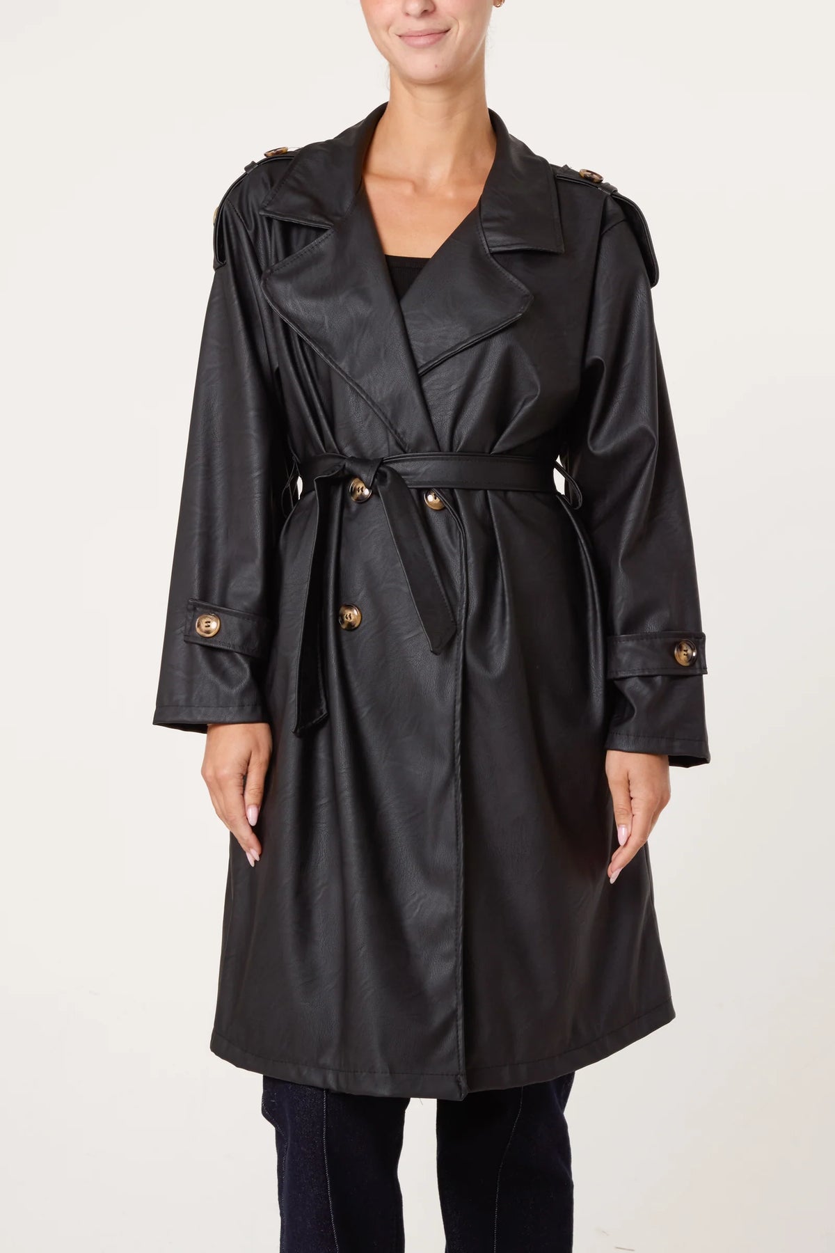 Trench - Faux Leather Black NV6901T058