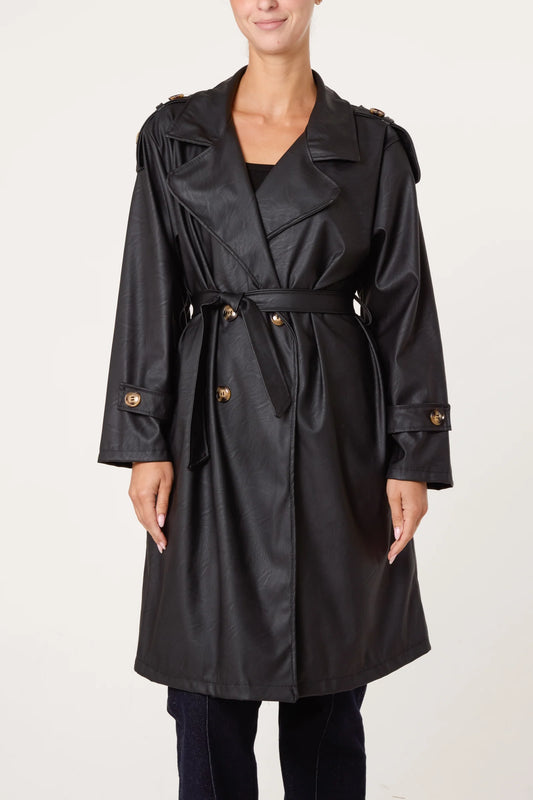 Trench - Faux Leather Black NV6901T058