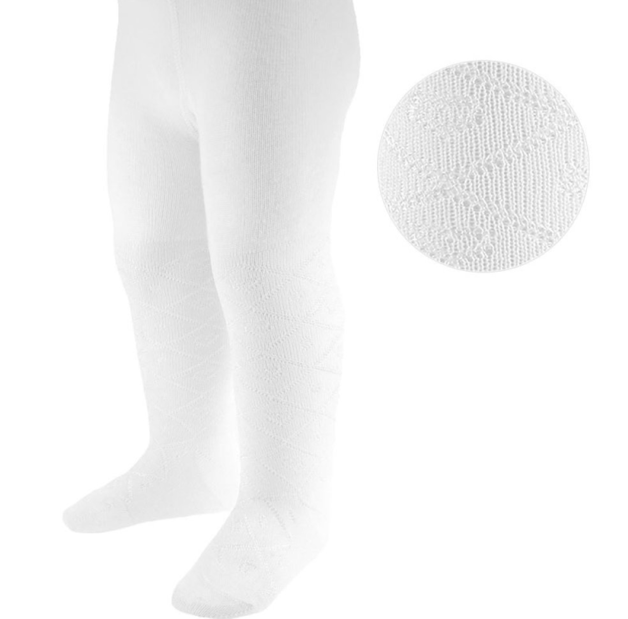 Shiny white diamond pattern tights