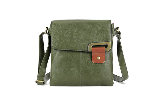 Dark Green Side clasp Cross Body Bag j69018