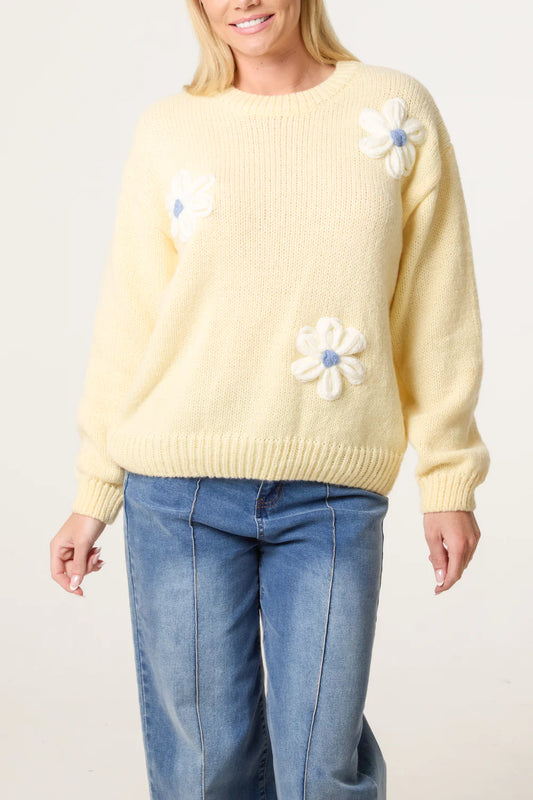 Lemon Daisy Knitted Jumper