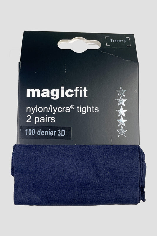 100 Denier Navy Twin pk tights