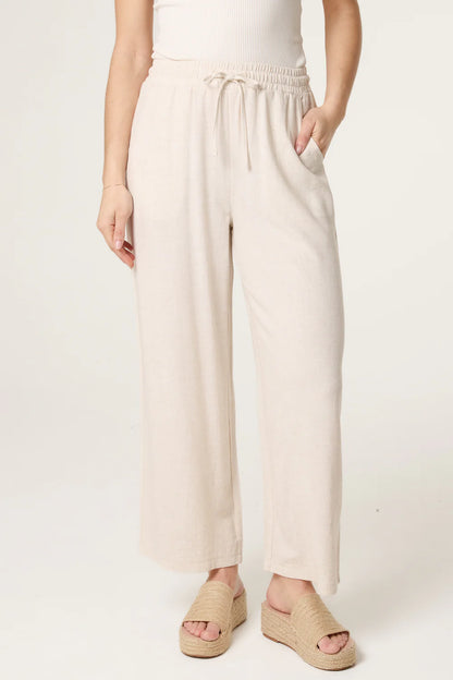 Linen Look Drawstring Pants