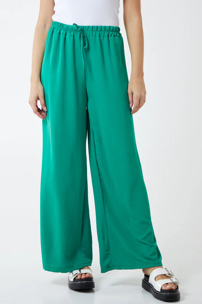 Jade Drawstring Viscose Crepe Trousers