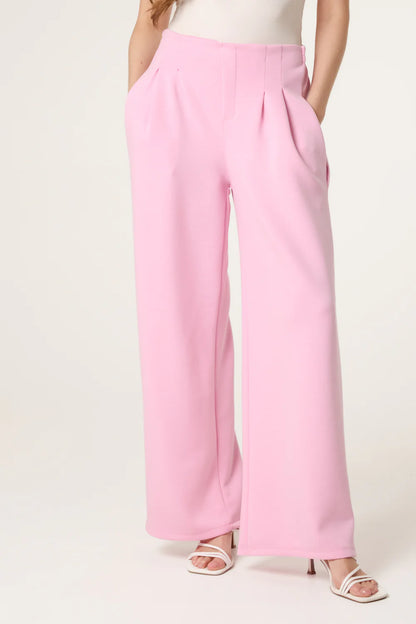 Soft Touch Front Crease Trousers in Bubblegum Pink