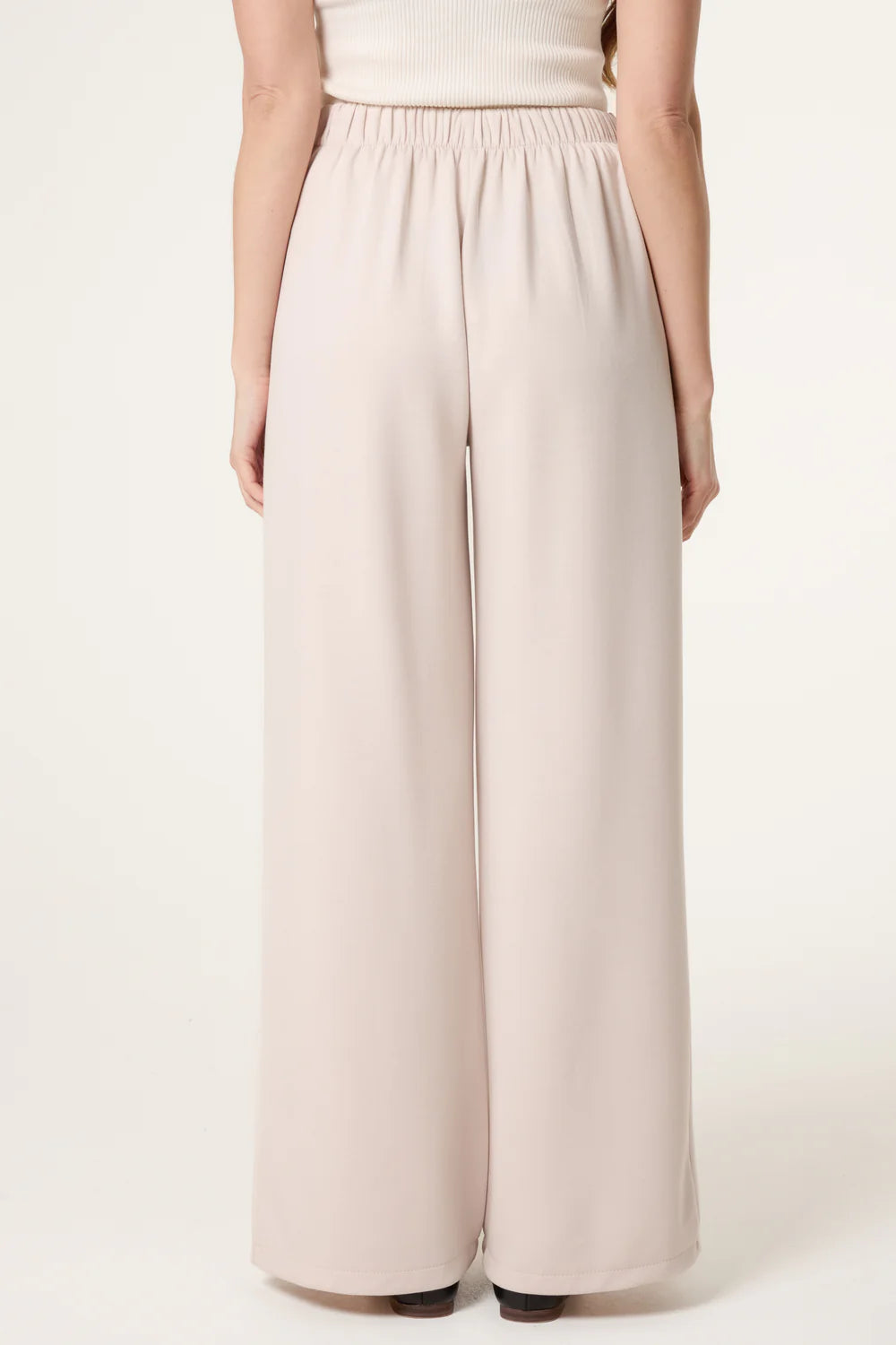 Soft Touch Front Crease Trousers in Stone