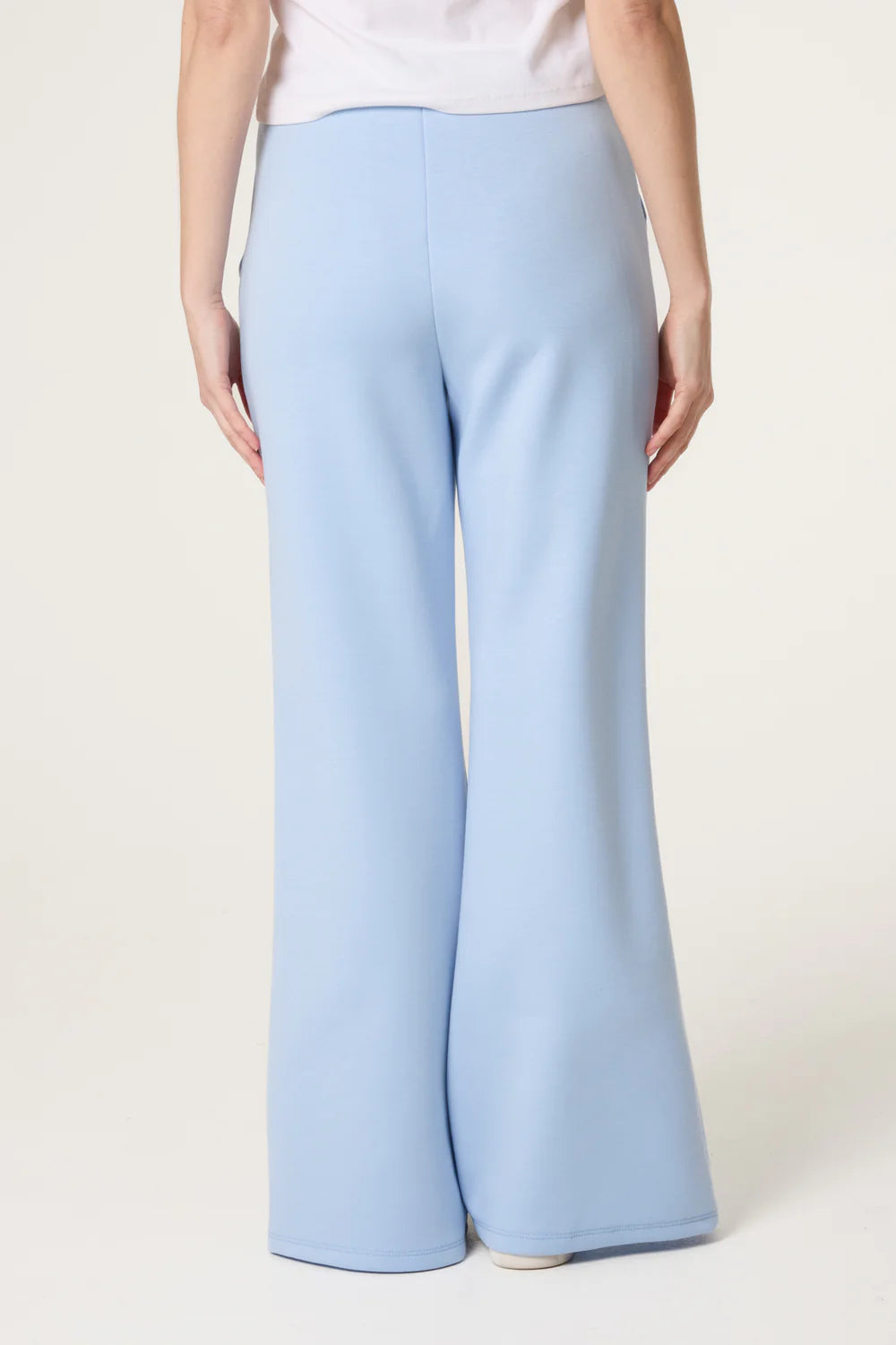 Drawstring Front Crease Flares in Light Blue