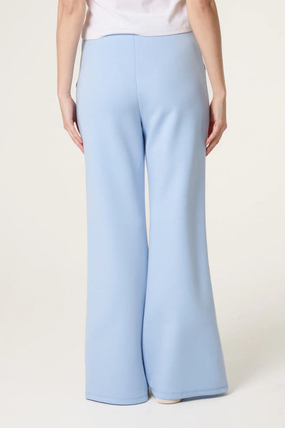 Light Blue Drawstring Front Crease Flares