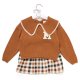 Girls Knitted Jumper and Skirt Outfit in Camel