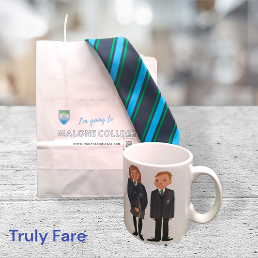 Malone tie, cup and gift bag set