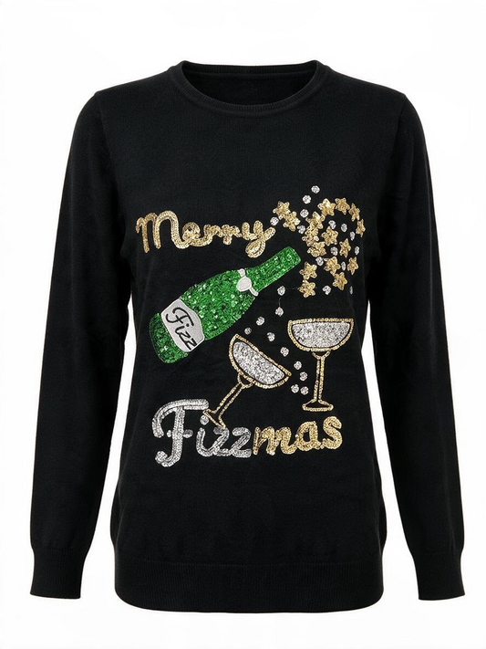 Black “Merry Fizzmas” Christmas Jumper