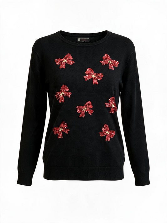 Black “Bows” Christmas Jumper