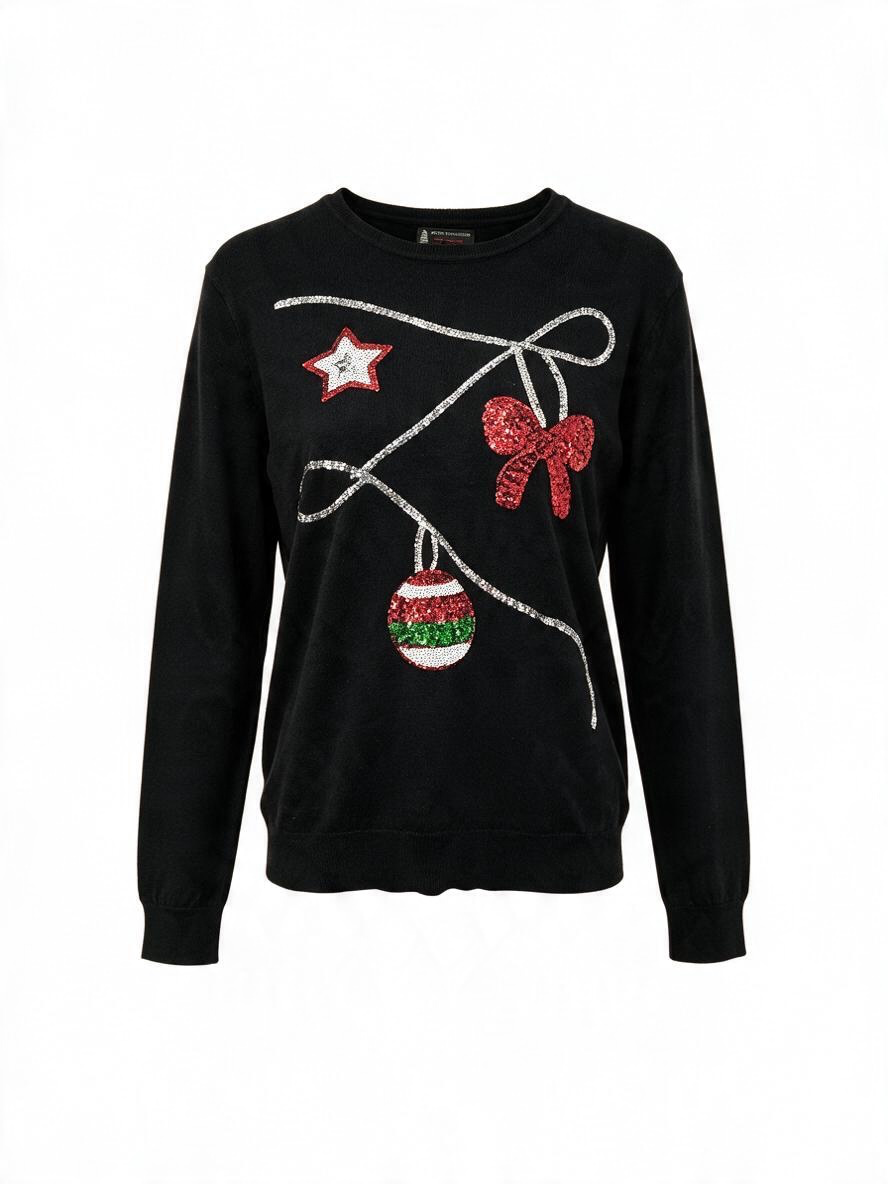 Black “Bunting” Christmas Jumper