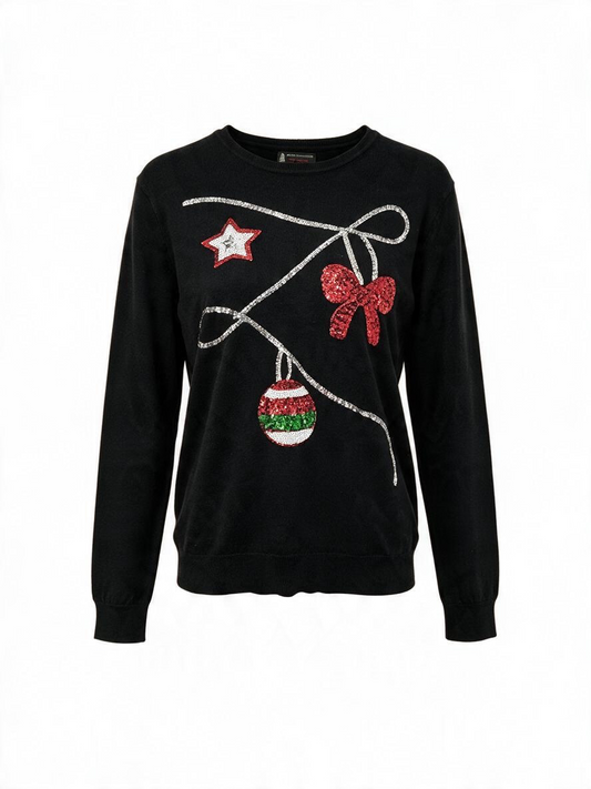 Black “Bunting” Christmas Jumper
