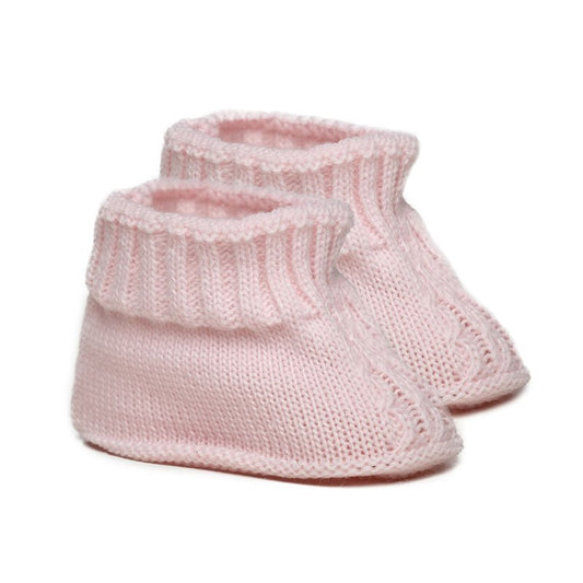 Pink Chain Knit Bootees