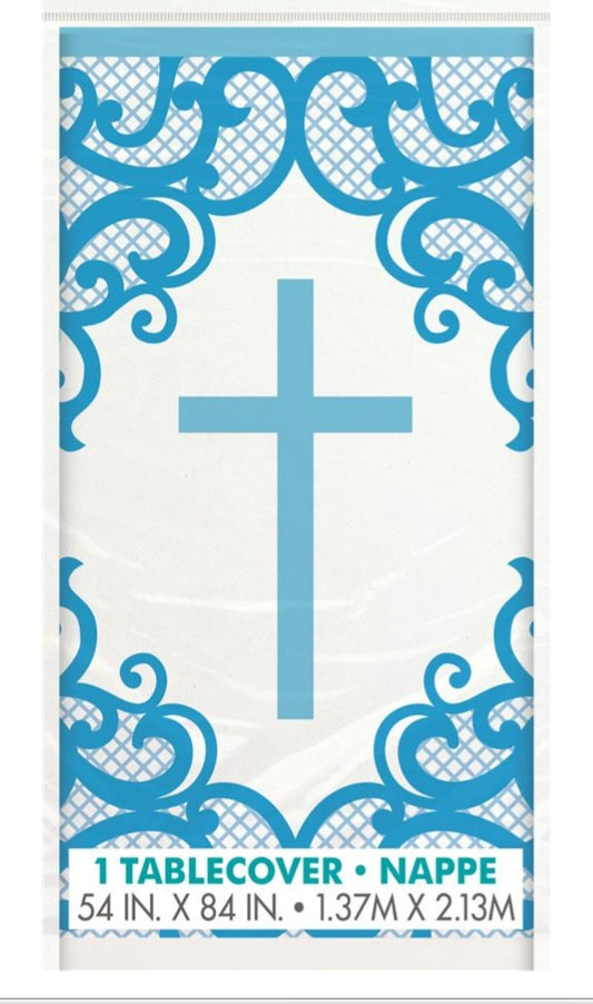 Blue Cross tablecloth