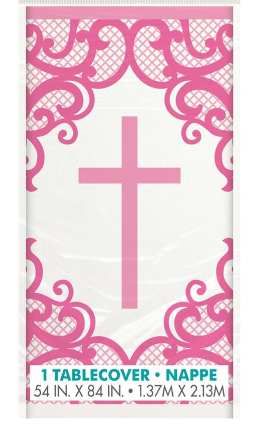 Pink Cross tablecloth