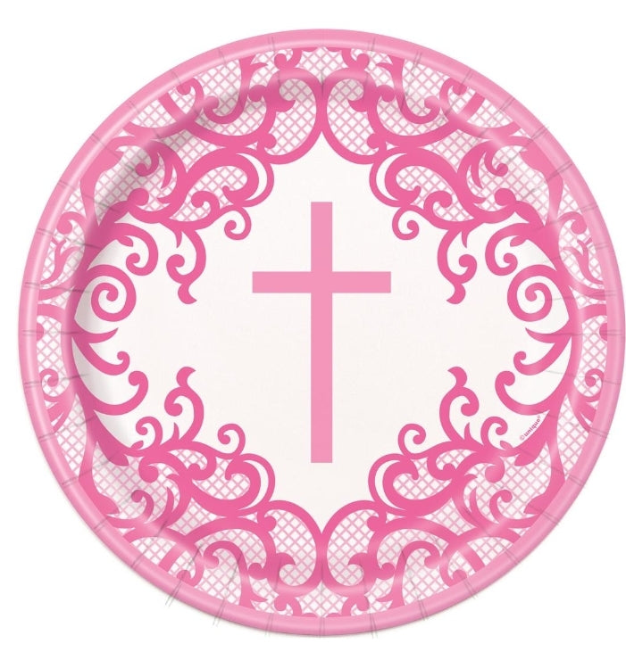 Pink Cross plate