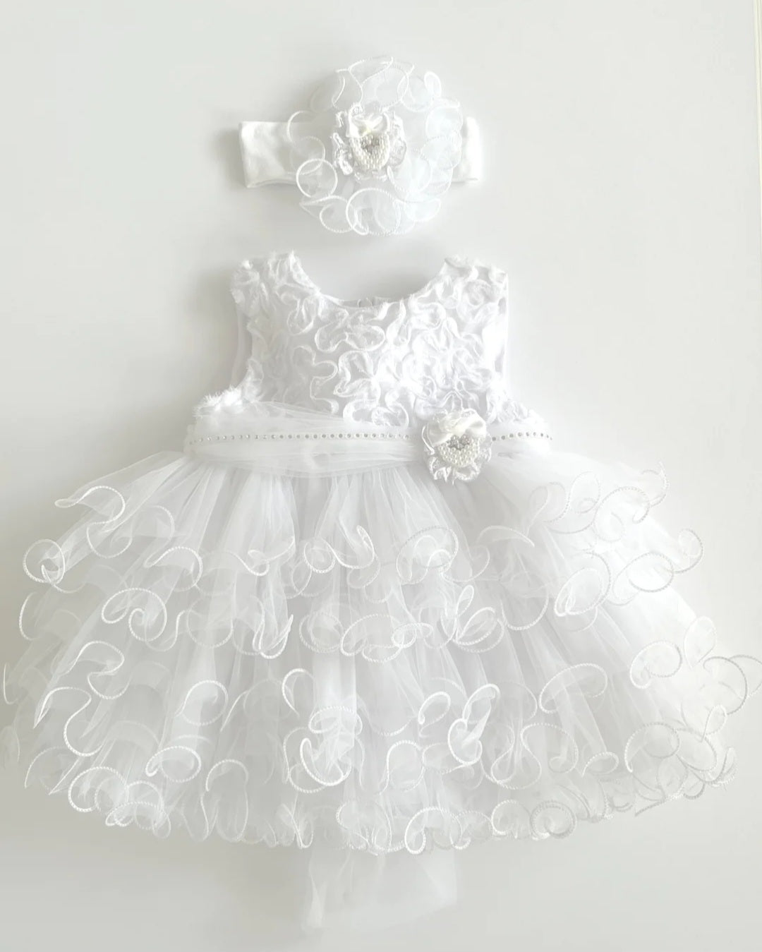 Baby tulle dress with headband 123038