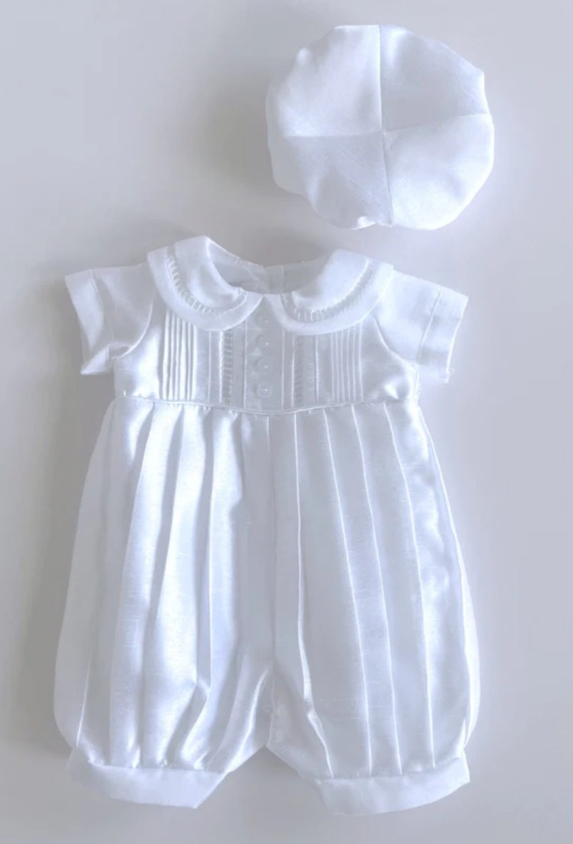 Boys christening Romper with hat Romper-1