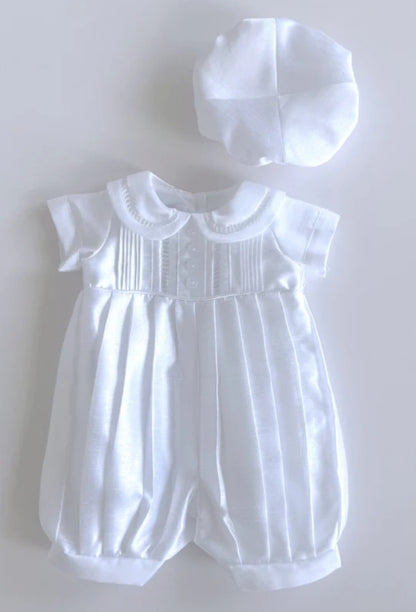 Boys christening Romper with hat Romper-1