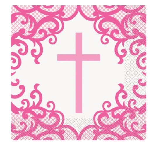 Pink Cross napkins