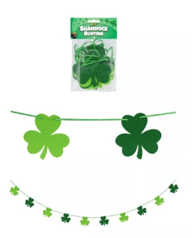 Decor shamrock bunting 10 cloves 10cm 3m