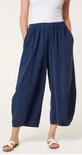 Courdroy Elasticated Waist Trousers Navy
