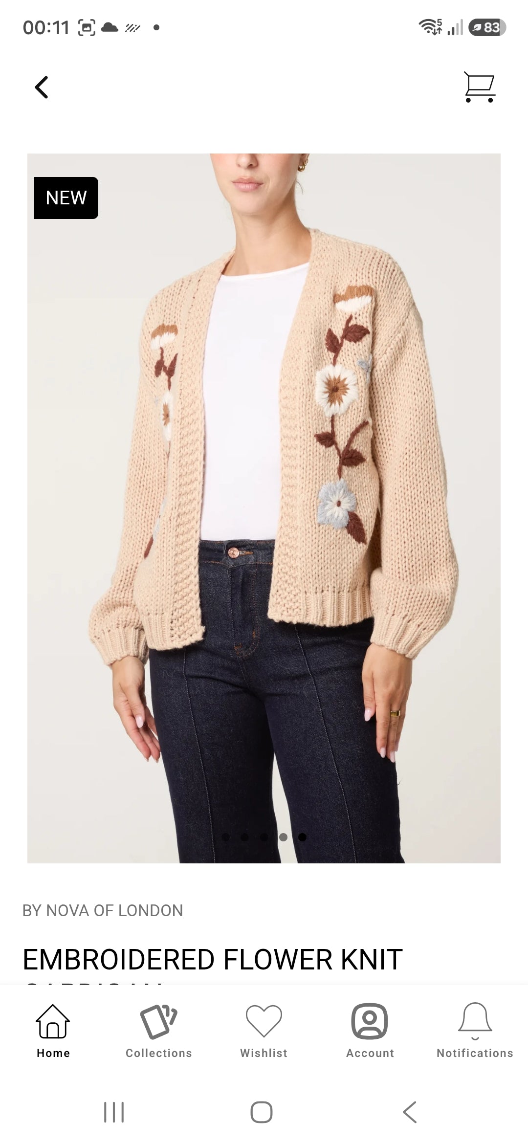 Cardigan With Floral Embroidery