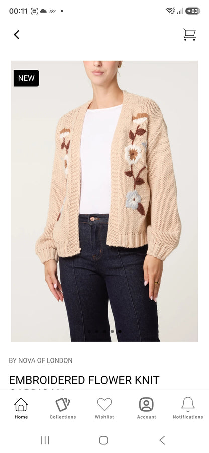 Cardigan With Floral Embroidery