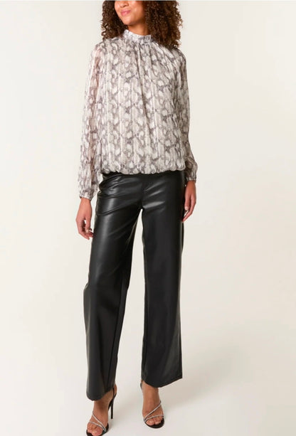 Diamanté Snake Puff Ball Blouse