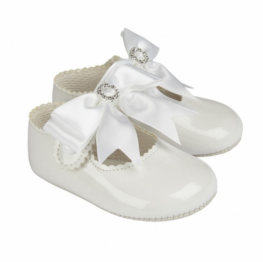 Christening  white Diamanté shoe