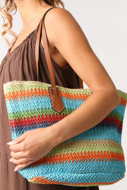 Multicolour Striped Tote Bag