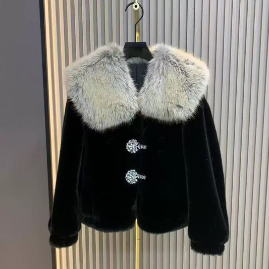 Verona Faux Fur Jacket in Black