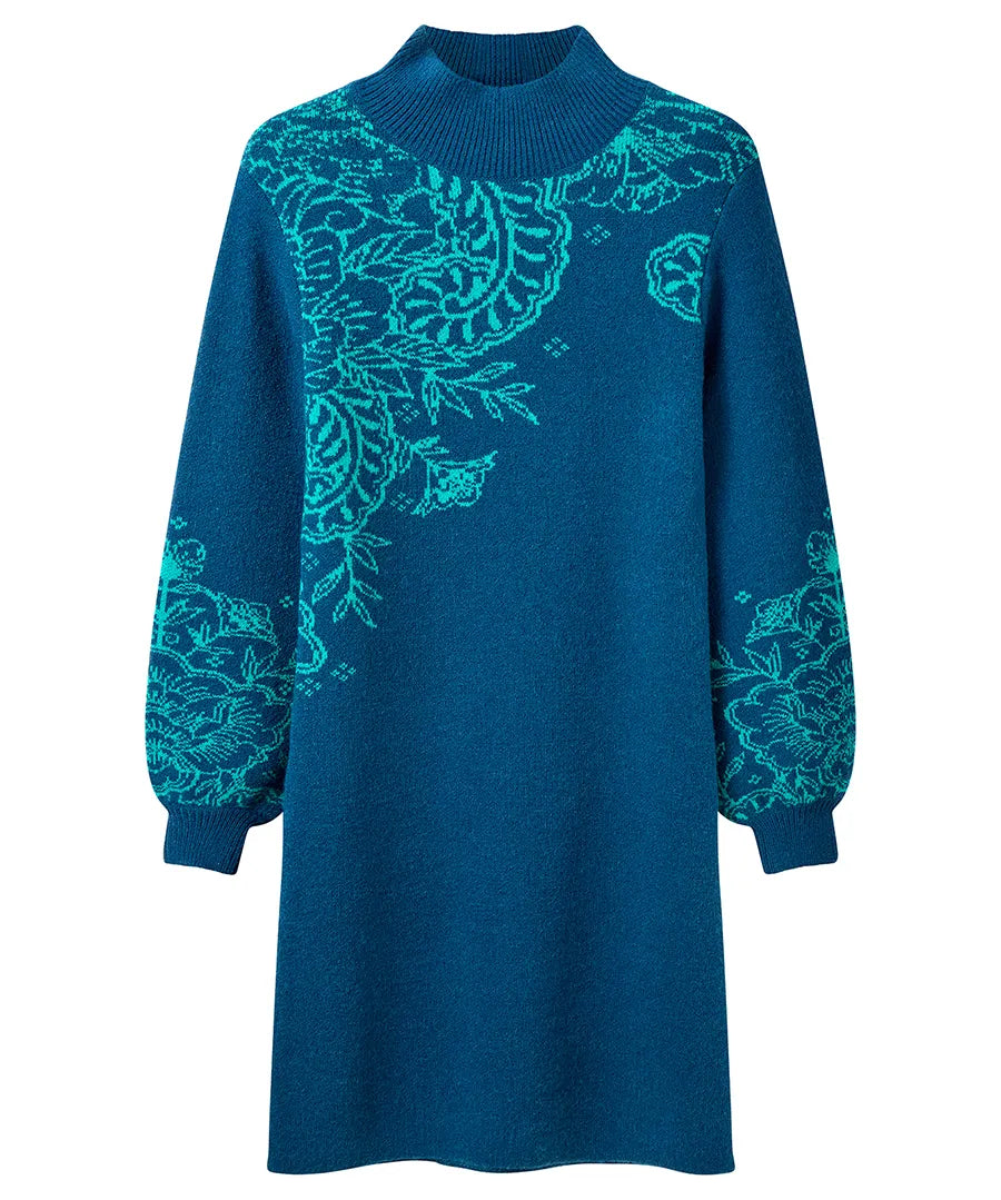 Teal Knitted Ladies Dress