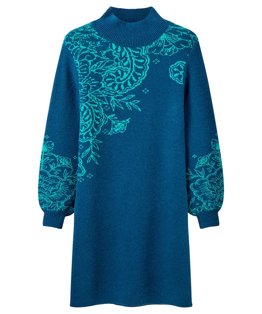 Teal Knitted Ladies Dress