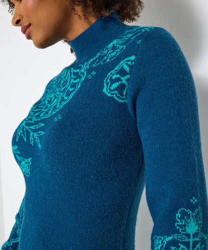 Teal Knitted Ladies Dress