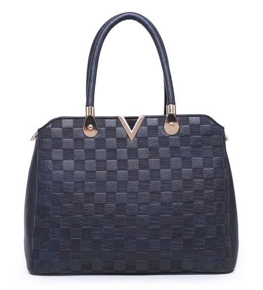 Blue Chessboard Pattern Handbag z99309