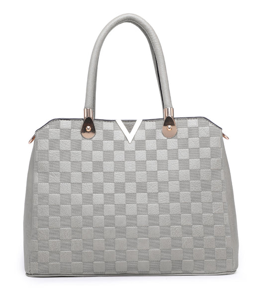 Grey Chessboard Pattern Handbag z99309