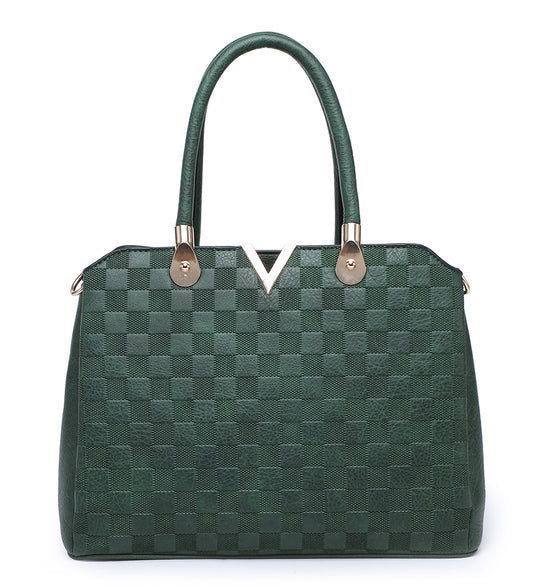 Green Chessboard Pattern Handbag z99309