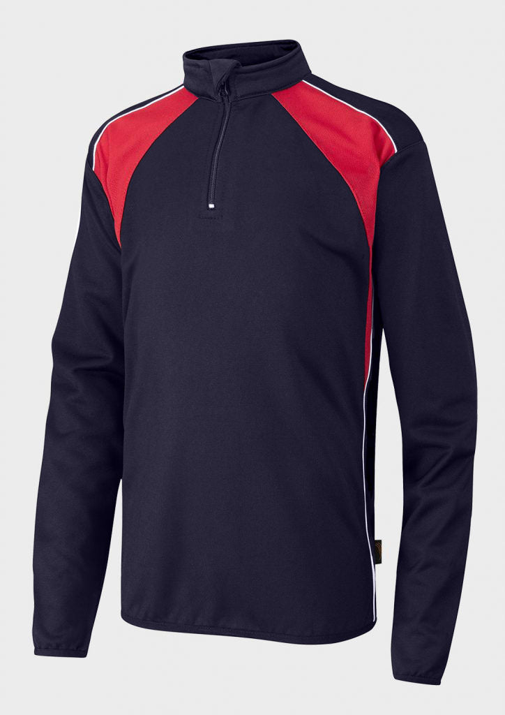 Staff Core Half Zip with Crest - navy and Red