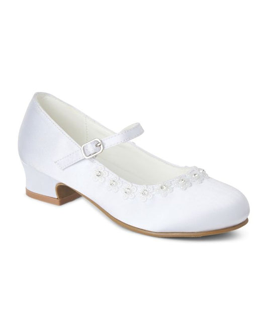 Girls White Betty Communion Shoe