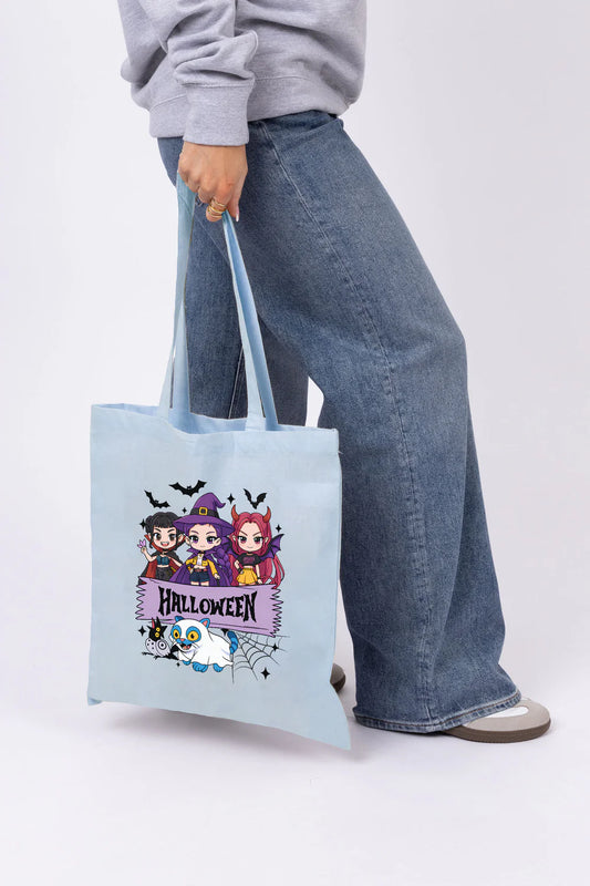 Spooky K-Pop Printed Cotton Toe- Blue
