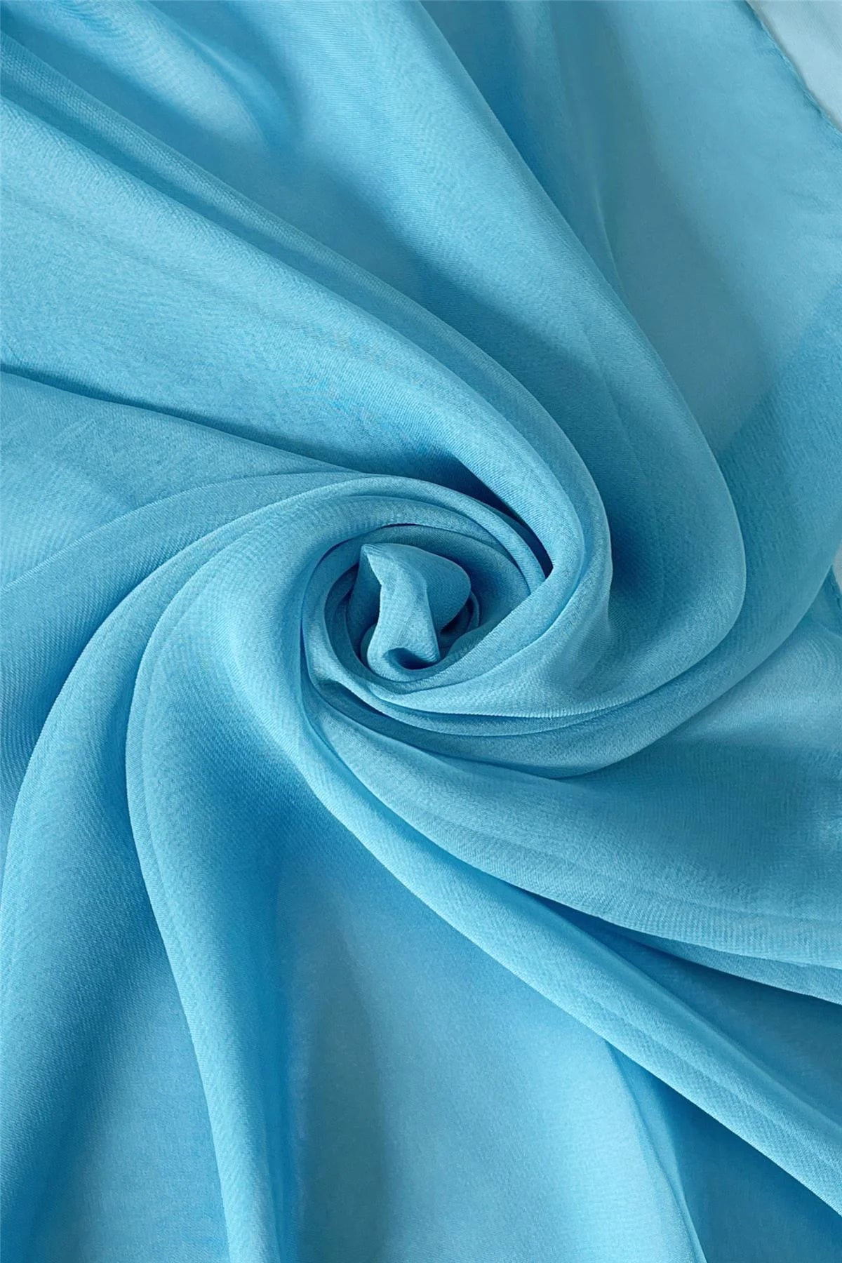 Slim Plain Chiffon Scarf in Blue