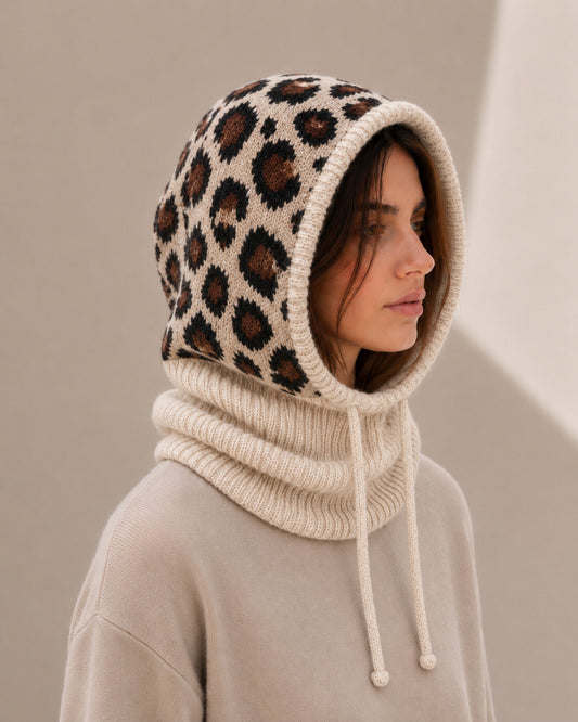 Women’s Balaclava  Taupe Leopard Print